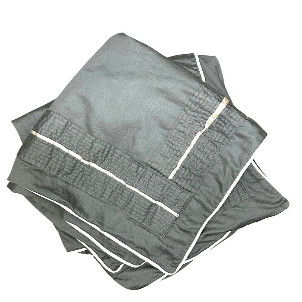 Croscill Home European Pillow Sham Grey Pleated Silver Stripe 24 x 24" Set of 2